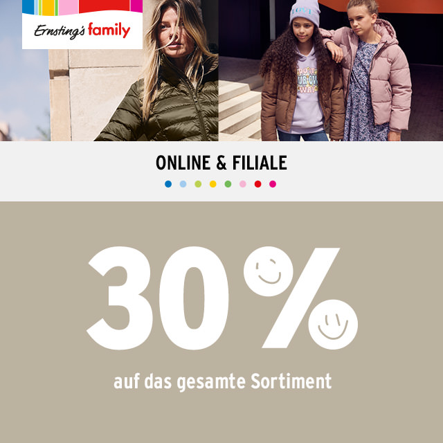Ernsting's family: 30 % Rabatt auf das gesamte Sortiment! 1