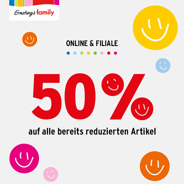 Ernsting's family: 50% discount on all already reduced items 1