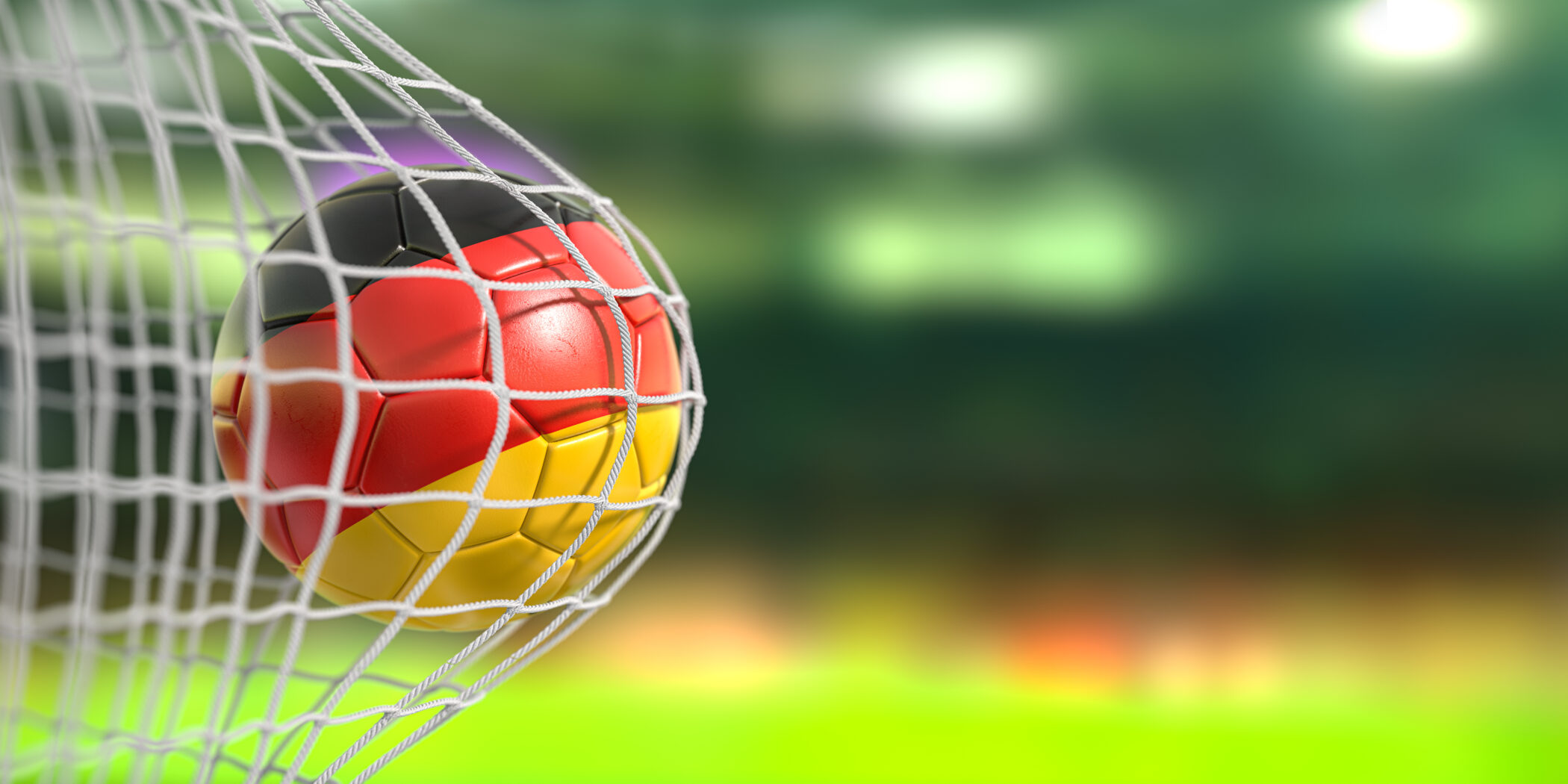 Fußball in Deutschlandfarben im Netz